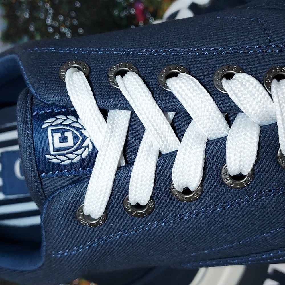 Mens Chaps Navy Chace Canvas Lace-Up Casual Sneaker - Picture 11 of 15